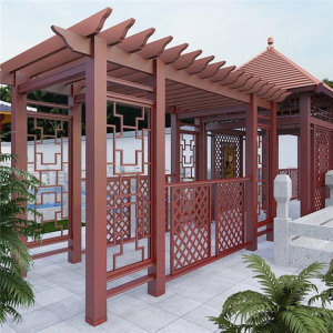 【防腐木休閑長廊 山西防腐木長廊廠家 古建長廊 品質保障景觀工程項目